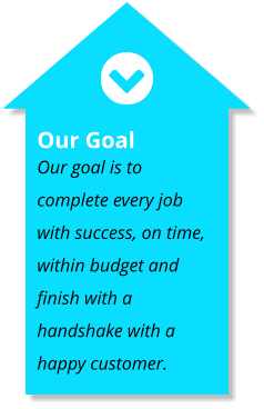 Our Goal Our goal is to complete every job with success, on time, within budget and finish with a handshake with a happy customer.