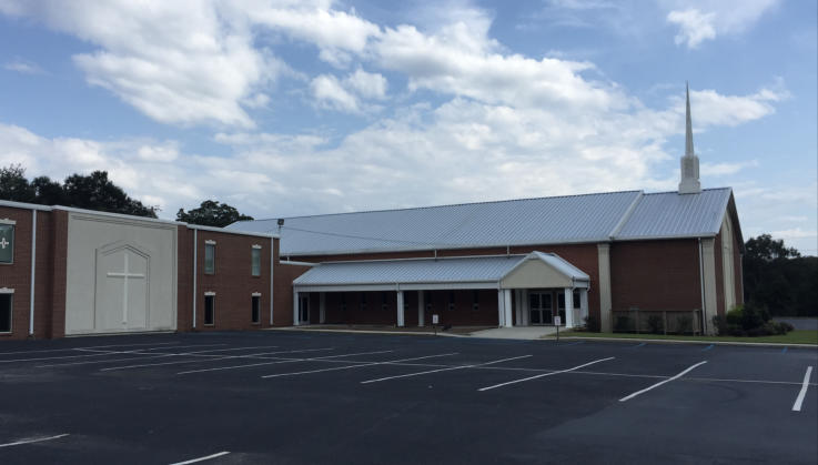 This is Crawford Baptist Church.  Both the outside and inside were painted by Meadows Painting.